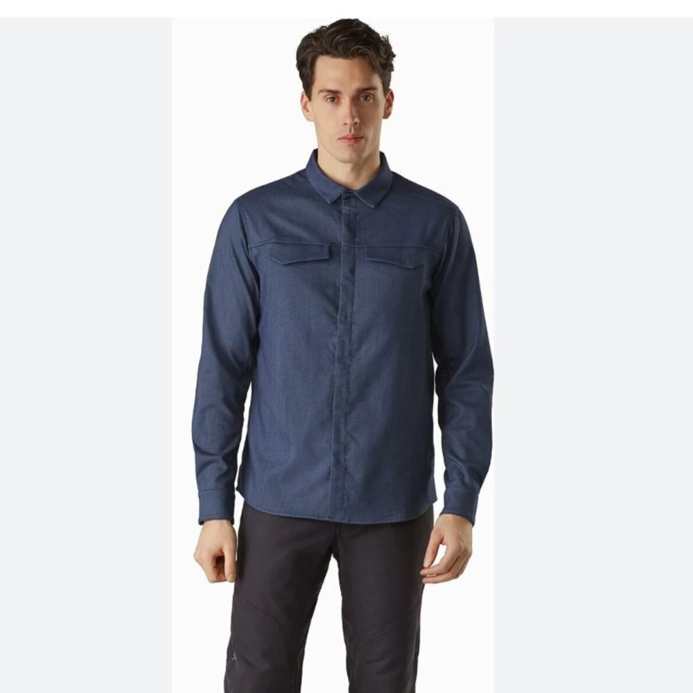 Arc'teryx Navy Lattis flannel Shirt button down - men’s